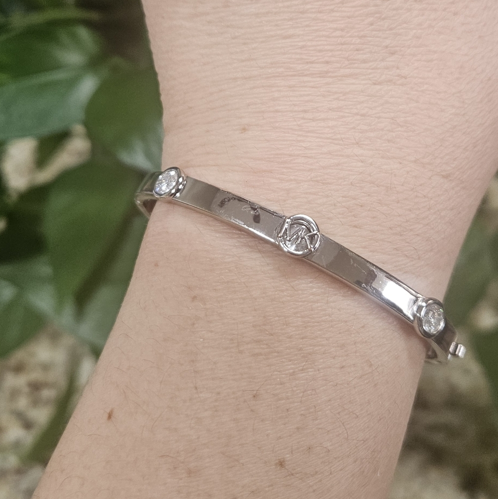 Michael Kors Silver Bracelet with Crystal Details
